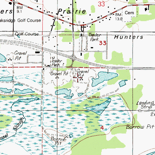 Topographic Map of Winters Pit, WA