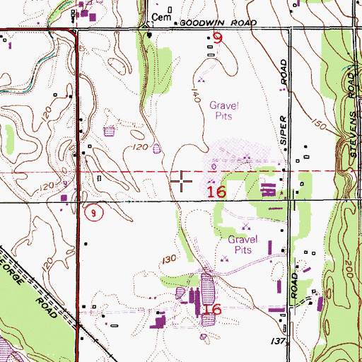 Topographic Map of Hoines Pit, WA