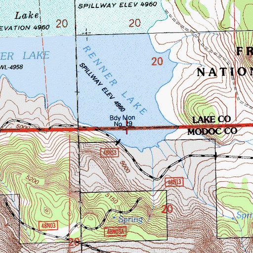 Topographic Map of Gillum Creek, CA