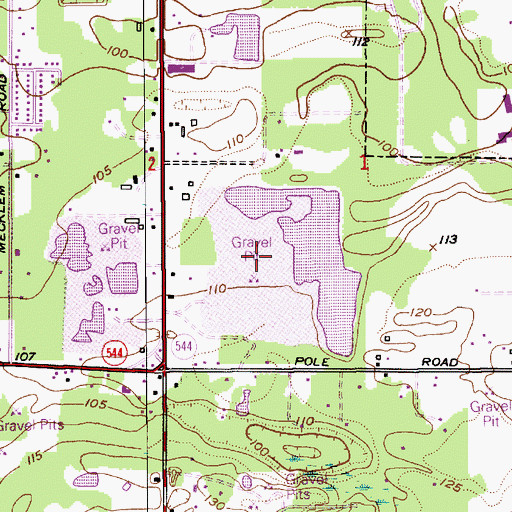 Topographic Map of Singer Quarry, WA