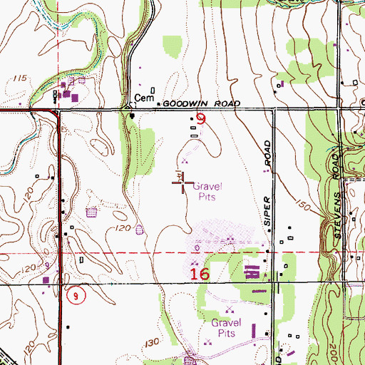 Topographic Map of Siper and Heutink Quarry, WA