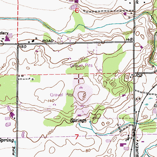 Topographic Map of Van Buren Quarry, WA
