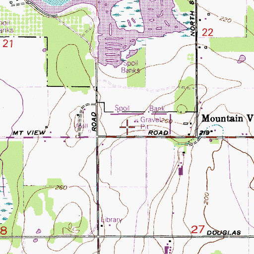 Topographic Map of Cherry Point Quarry, WA