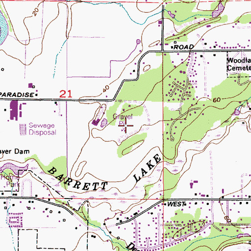Topographic Map of Ferndale Quarry, WA
