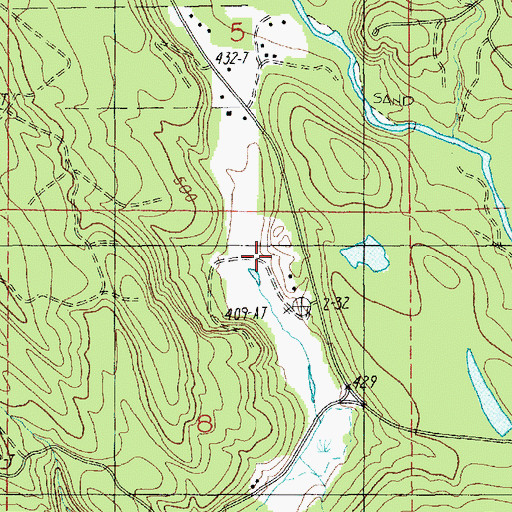 Topographic Map of Far Point Sand Quarry, WA