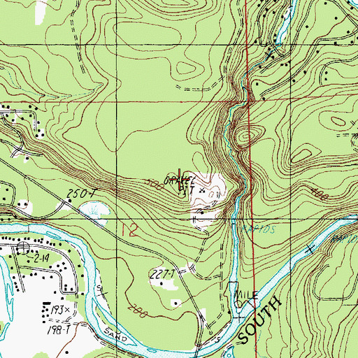 Topographic Map of Mandan Sand and Gravel Quarry, WA
