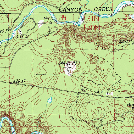 Topographic Map of Sandhill Quarry, WA