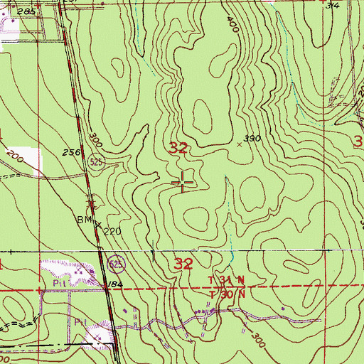Topographic Map of Greenbank Sand and Gravel Quarry, WA