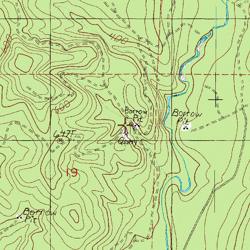Topographic Map of Wishkah Quarry, WA