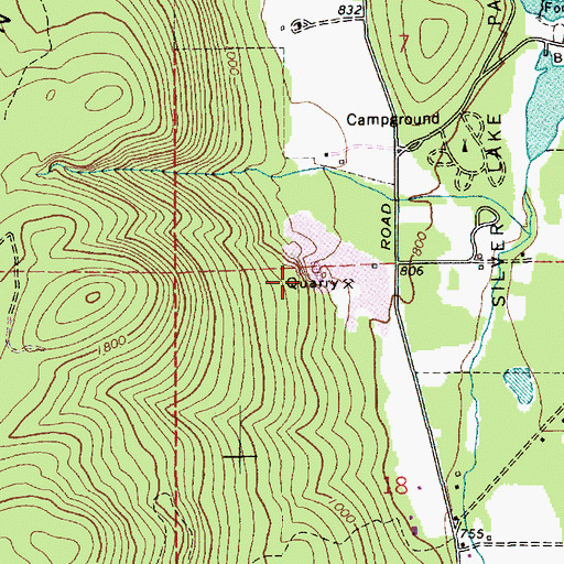Topographic Map of Clauson Lime Quarry, WA