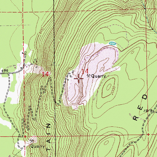 Topographic Map of Kendall Quarry, WA
