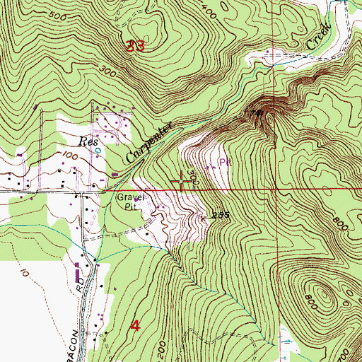 Topographic Map of Pacific Quarry, WA