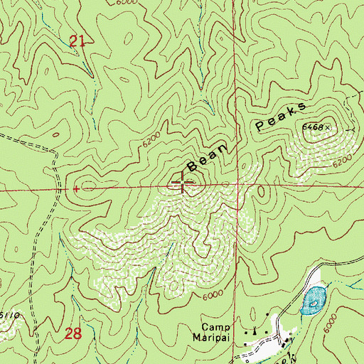 Topographic Map of Bean Peaks, AZ