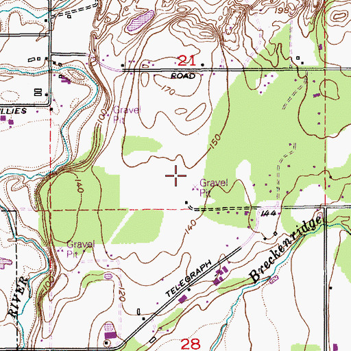 Topographic Map of Hoy Sand and Gravel Quarry, WA