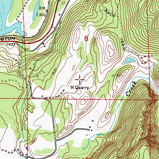Topographic Map of Sherve Quarry, WA