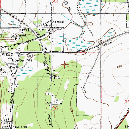 Topographic Map of Ault Field Road Sand Quarry, WA