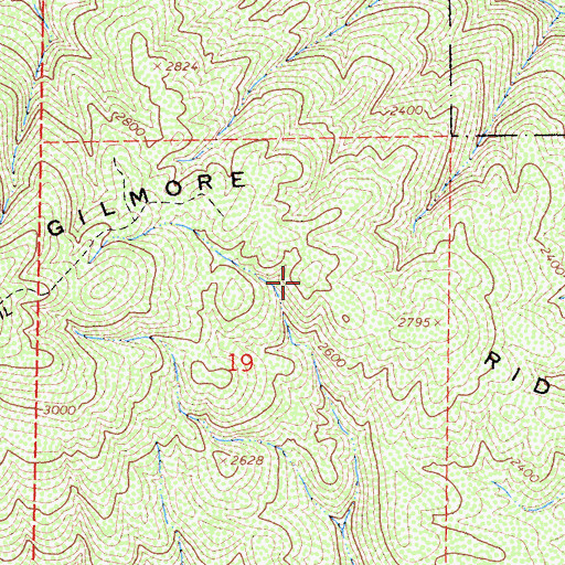 Topographic Map of Gilmore Ridge, CA
