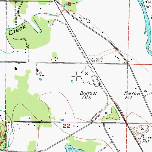 Topographic Map of Cedarville Gravel Quarry, WA