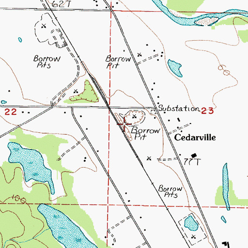 Topographic Map of Cedarville Quarry, WA