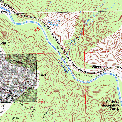 Topographic Map of Gilson Creek, CA