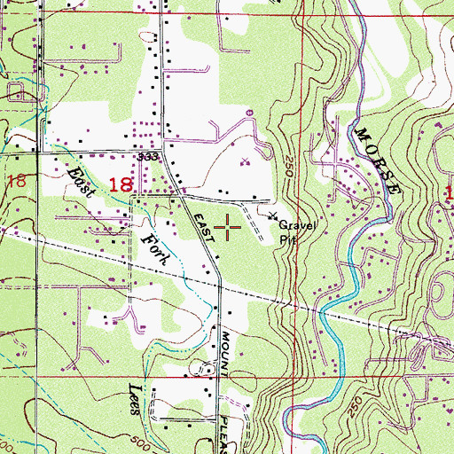 Topographic Map of Morse Creek Quarry, WA
