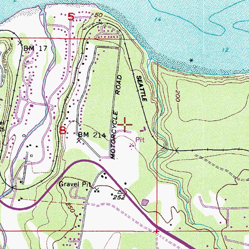 Topographic Map of Rains Cedar Park Quarry, WA