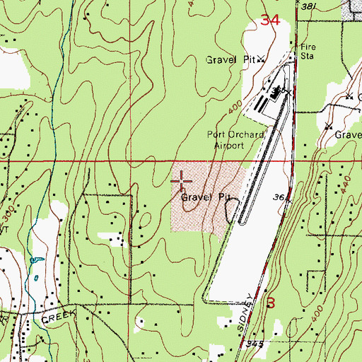 Topographic Map of Airport Quarry, WA