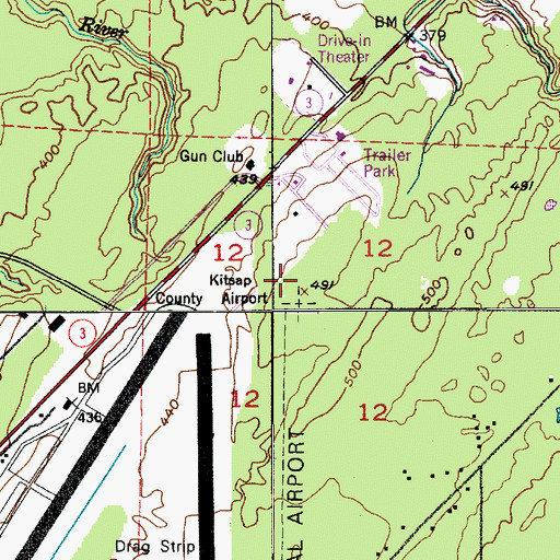 Topographic Map of Bremerton Airport Quarry, WA
