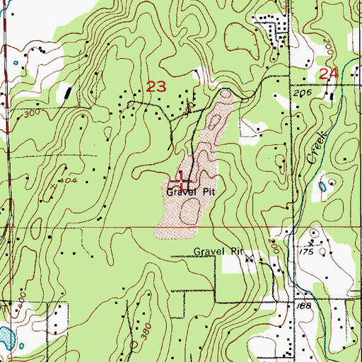 Topographic Map of Spencer Pit, WA
