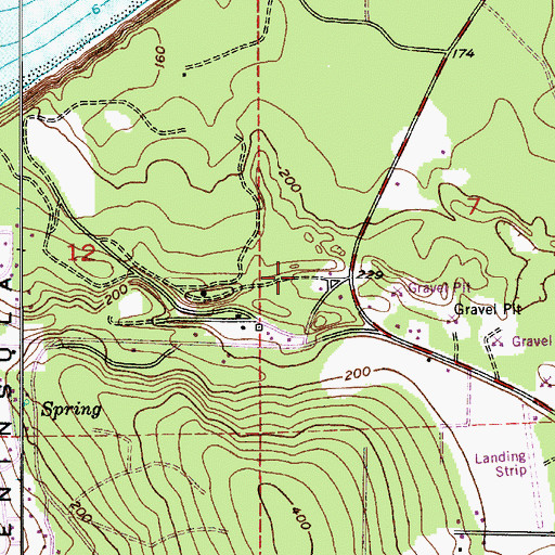 Topographic Map of Cape George Quarry, WA