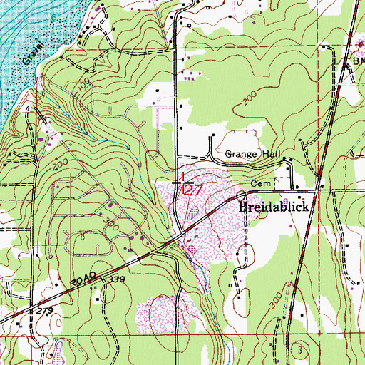 Topographic Map of Lofall Pit, WA