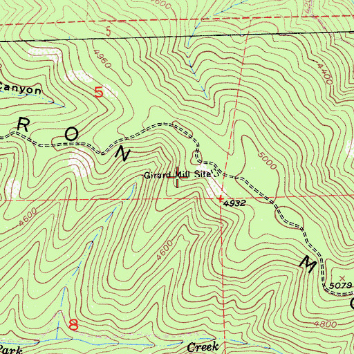 Topographic Map of Girard Mill Site, CA