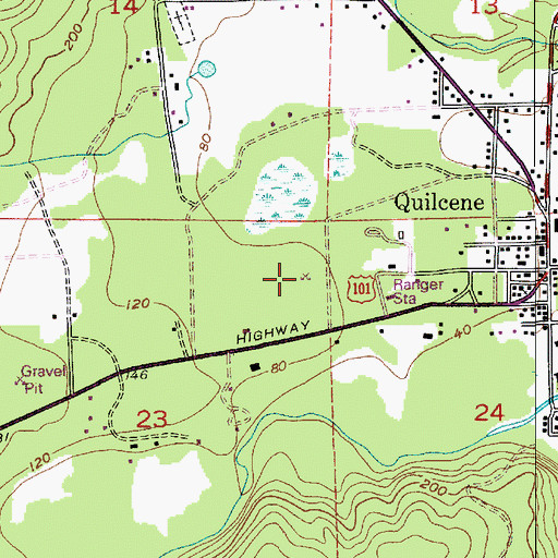 Topographic Map of Quilcene Quarry, WA