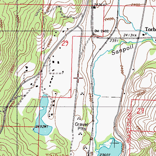 Topographic Map of Torboy Pit, WA