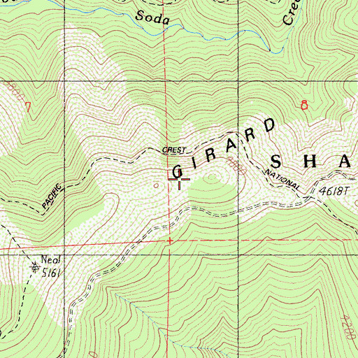 Topographic Map of Girard Ridge, CA