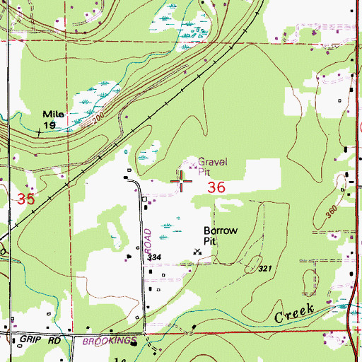 Topographic Map of Proctor Quarry, WA