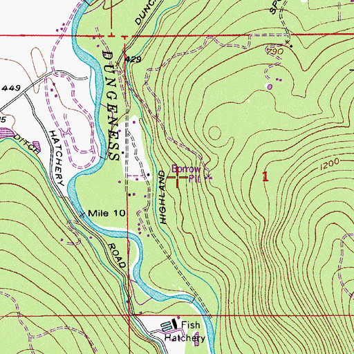 Topographic Map of Haller Quarry, WA