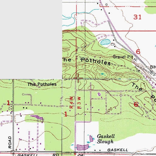 Topographic Map of Kirner Pit, WA