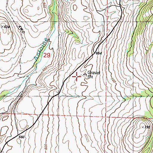 Topographic Map of Fancher Quarry, WA