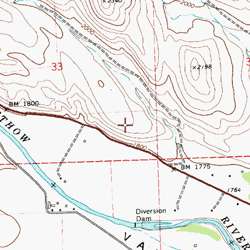 Topographic Map of Reward Sand and Gravel Quarry, WA