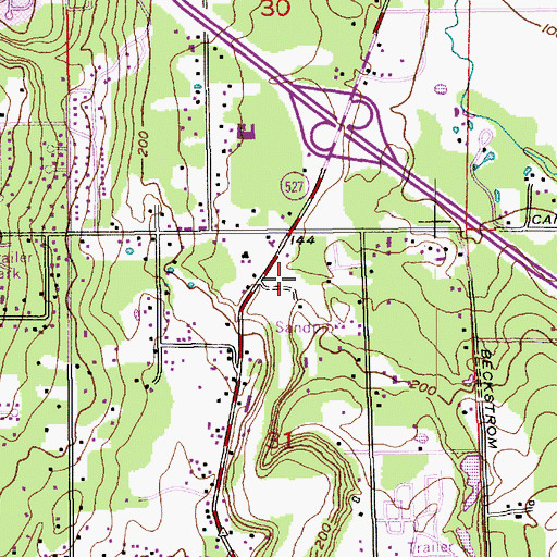 Topographic Map of Canyon Park Retail Center, WA