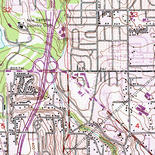 Topographic Map of Ballinger Village Shopping Center, WA