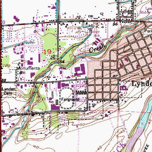 Topographic Map of Fairway Center, WA