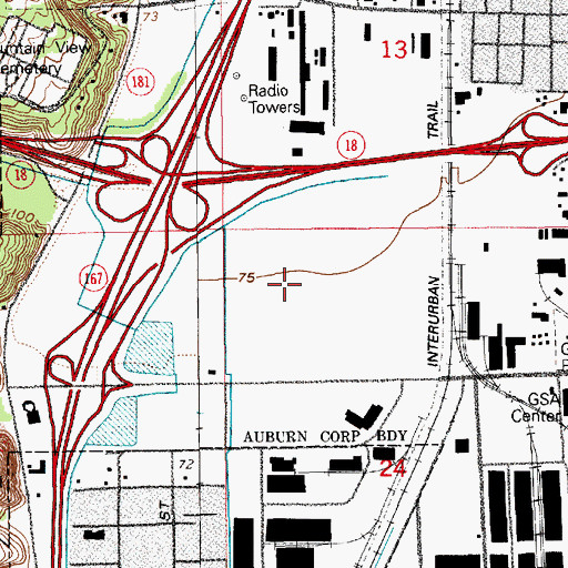 Topographic Map of Super Mall of the Great West, WA