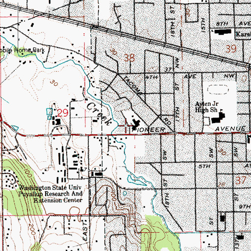 Topographic Map of Puyallup Playcare Center, WA