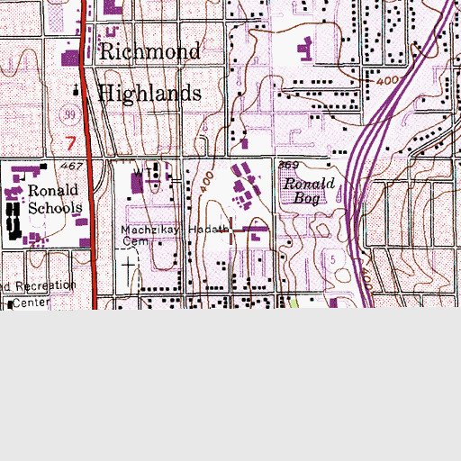 Topographic Map of Shoreline Childrens Center, WA
