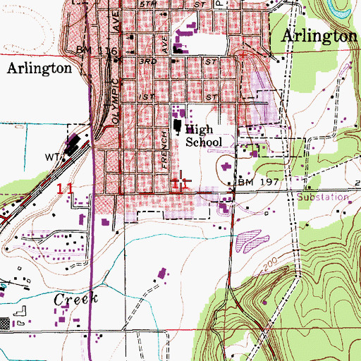 Topographic Map of Our Saviours Lutheran Daycare Center, WA