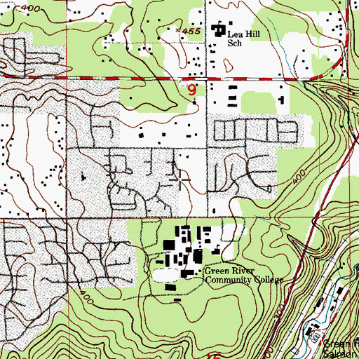 Topographic Map of Green River Childcare Development Center, WA