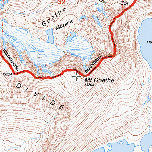 Topographic Map of Glacier Divide, CA