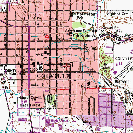 Topographic Map of Kids Quest Daycare Center, WA